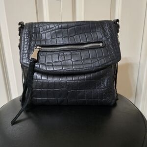 Aimee Kestenberg Leather Fifth Avenue Bag/Color: Black Croco